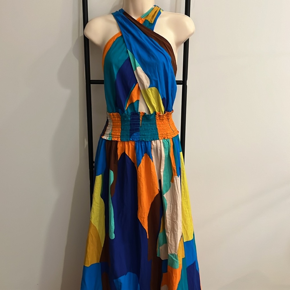 Anthro Tracy Reese Maxi Dress 3X Halter Boho Viral Luxury Statement NWT - Picture 9 of 12